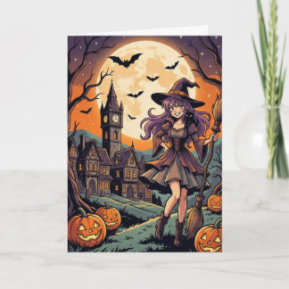 Cartão De Festividades Bruxa do Halloween