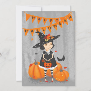 Cartão De Festividades Bruxa Pequenina do Halloween