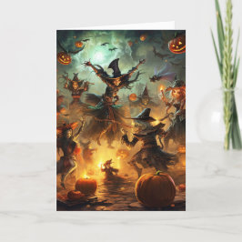 Cartão De Festividades Bruxas Assustadoras Halloween