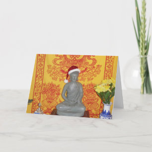 Cartão De Festividades Buddha Santa Holiday Card