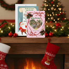 Cartão De Festividades Budget Elegant Red Bow Christmas 3 Photo