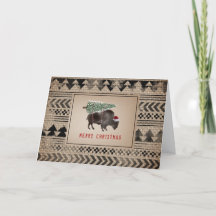 Búfalo Bisão Santa Árvore de Natal em Burlap