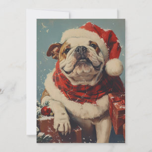 Cartão De Festividades Buldogue Natal