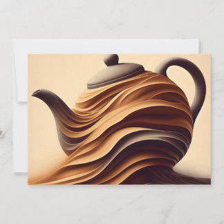 Cartão De Festividades Bule de Chá Zen Minimalista Abstrato Fluido
