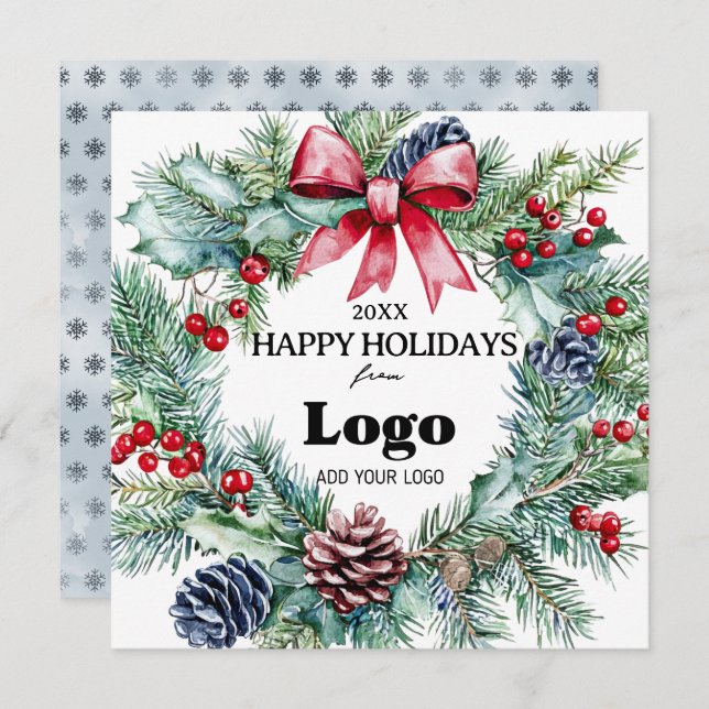 Cartão De Festividades Bulk Happy Holidays Cards For Clients (Frente/Verso)