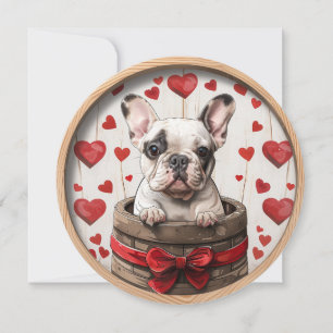 Cartão De Festividades Bulldog Francês do Dia dos Namorados