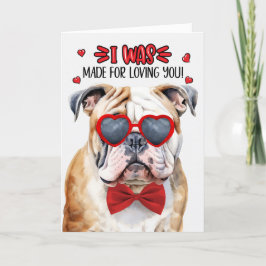 Cartão De Festividades Bulldog Inglês Criado para Te Amar Namorados