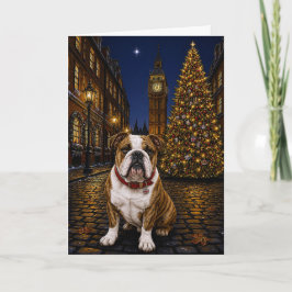 Cartão De Festividades Bulldog Listrado de Férias