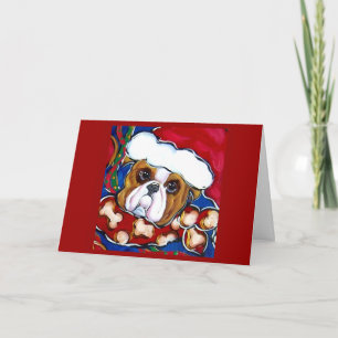 Cartão De Festividades Bulldog Papai Noel