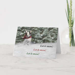 Cartão De Festividades Bulldog Rescue Pup Dashing through the Snow