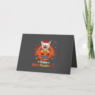 Cartão De Festividades Bulldogue Francês Feliz HalloThanksMas 2020 Cachor