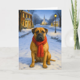 Cartão De Festividades Bullmastiff Holiday Card