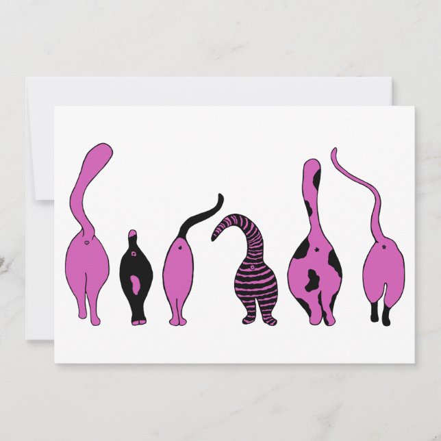 Cartão De Festividades Bumbuns de Gato Roxo (Frente)