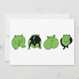 Cartão De Festividades Bumbuns de Hamster Verde