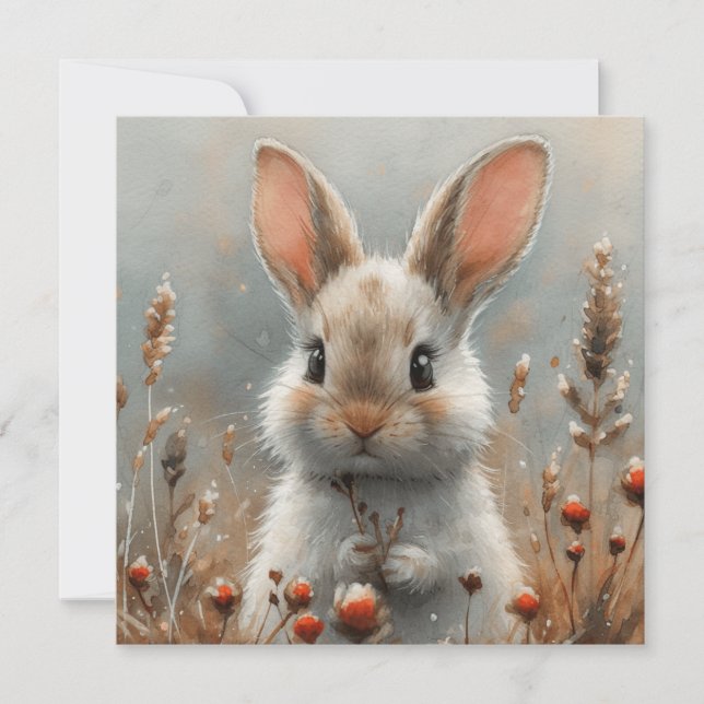 Cartão De Festividades Bunnies Radiantes: Pensamentos Deliciosos 🐰 Digit (Frente)