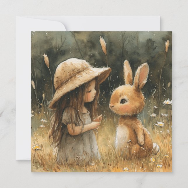 Cartão De Festividades Bunnies Revestidos do Açúcar: Delícias Doces 🐰 💖 (Frente)