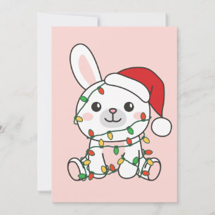 Cartão De Festividades Bunny Christmas Winter Animal Holiday Bunnies