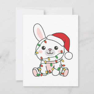 Cartão De Festividades Bunny Christmas Winter Animal Holiday Bunnies