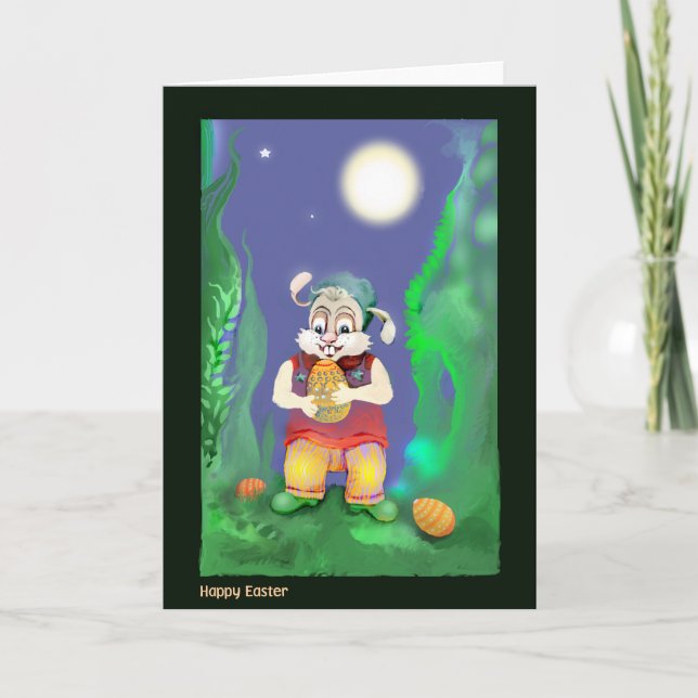 Cartão De Festividades bunny* da páscoa do *Little (Frente)