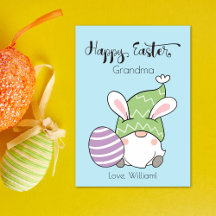 Bunny Gnomo com Script de Felz pascoa de Ovos de P