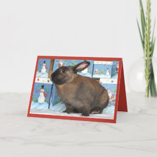 Cartão De Festividades Bunny Rabbit Chritmas com Caixas de Férias Snowma