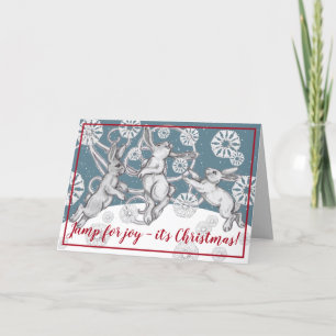 Cartão De Festividades Bunny Rabbit Snowflakes Whimsical Animal Christmas