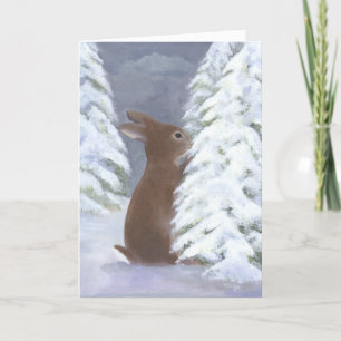Cartão De Festividades Bunny Winter Card