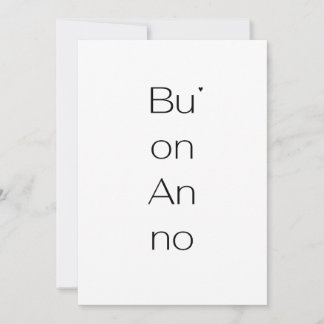 Cartão De Festividades Buon Anno - minimalistic typography card