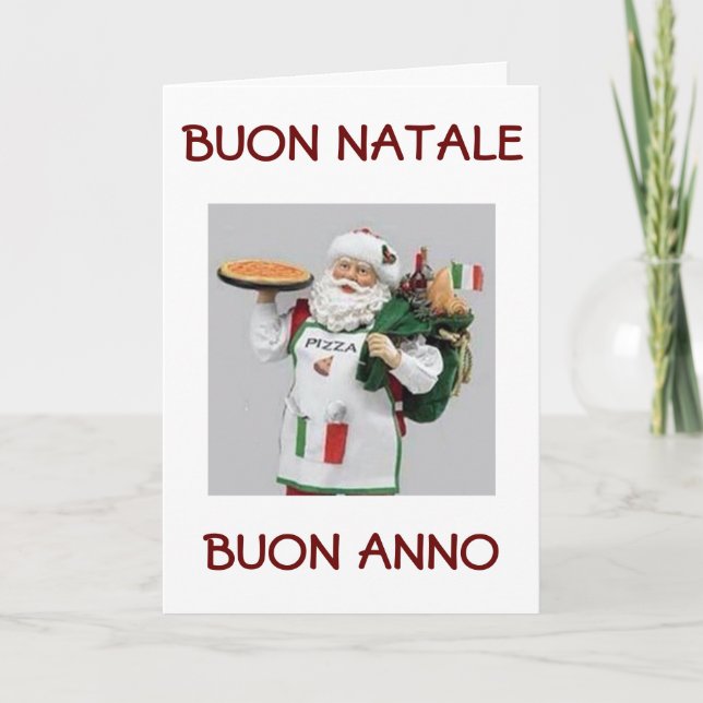 CARTÃO DE FESTIVIDADES BUON NATALE / BUON ANNO PAPAIS NOEIS ITALIANOS (Frente)