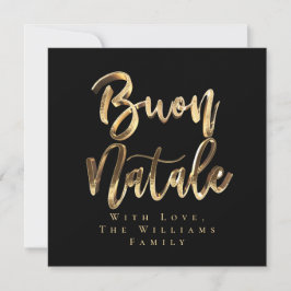 Cartão De Festividades Buon Natale Elegant Black Script Italiano