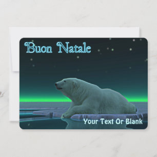 Cartão De Festividades Buon Natale - Ice Edge Polar Bear