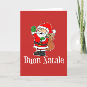 Cartão De Festividades Buon Natale Italiana Felry Papais noeis de Natal