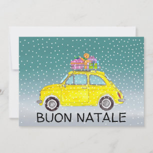 Cartão De Festividades Buon Natale italiano de Natal Fiat 500