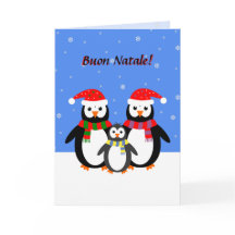 Buon natale natale pinguins bonitinhos italianos