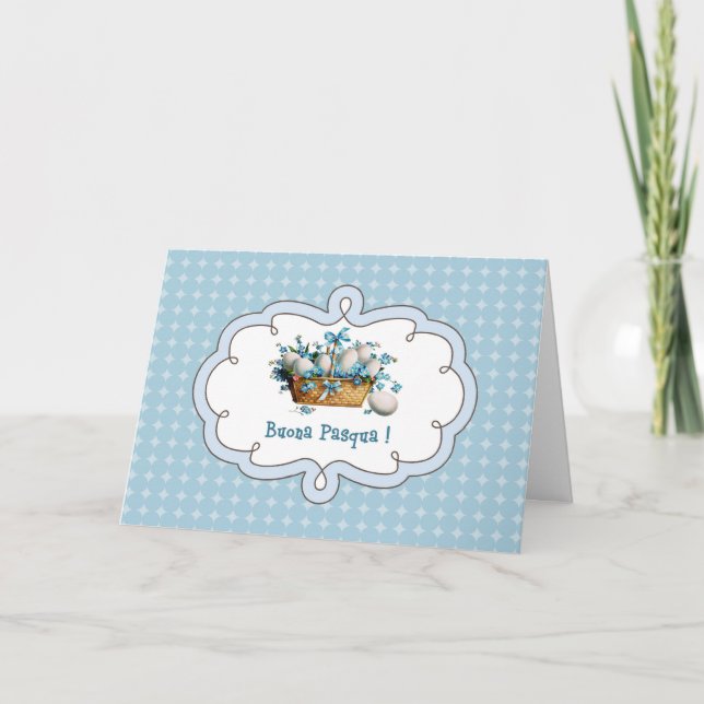 Cartão De Festividades Buona Pasqua. Placa de páscoa em italiano (Frente)