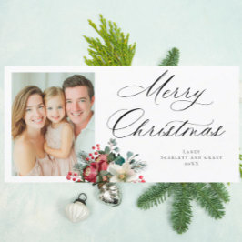 Cartão De Festividades Buquê de Férias de Natal Poinsettia Alegre