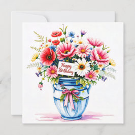 Cartão De Festividades Buquê de flores silvestres. Aniversário