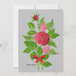 Cartão De Festividades Buquê de Rosas Vermelhas