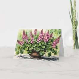 Cartão De Festividades Buquê de Shamrocks e Ruas de Foxglove. Dia de Patr