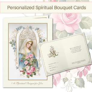 Cartão De Festividades Buquê espiritual católico Rosas de oração