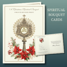 Cartão De Festividades Buquê Espiritual de Natal Padre Católico
