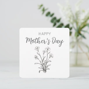 Cartão De Festividades Buquê Floral Feliz Dia das Mães