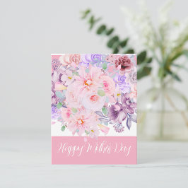 Cartão De Festividades Buquê Floral Vibrante Aquarela Personalizado