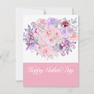 Cartão De Festividades Buquê Floral Vibrante de Aquarela Personalizado