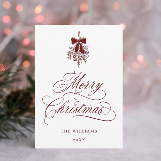 Cartão De Festividades Buquê Red Holly Berry Foto Romântica de Natal (Criador carregado)