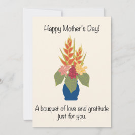 Cartão De Festividades Buquê tropical do dia de as mães