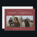 Cartão De Festividades Burgundy botânica de cor aquática Natal 2<br><div class="desc">Feliz Natal,  moderno e elegante,  cor d'água seca botânica floral mutada cores burgundy feriado 2 fotografia de Natal.</div>