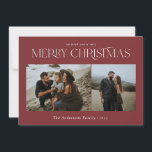 Cartão De Festividades Burgundy botânica de cor aquática Natal 2<br><div class="desc">Feliz Natal,  moderno e elegante,  cor d'água seca botânica floral mutada cores burgundy feriado 2 fotografia de Natal.</div>