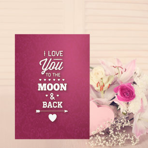 Cartão De Festividades Burgundy Damask Abstract Valentine