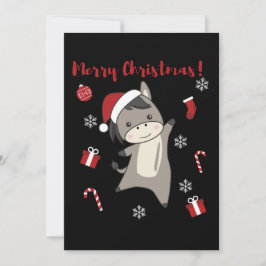 Cartão De Festividades Burros de Natal Animais de Inverno de Natal